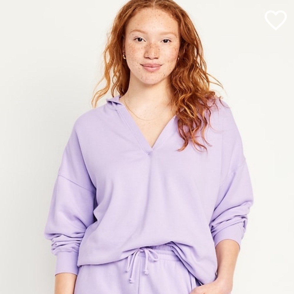 Oversized French Terry Tunic Women Size M Lilac Purple. NWOT